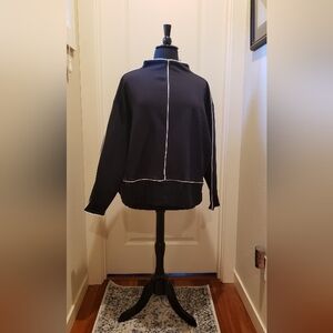 Victor Glemaud Black Sweatshirt with White Trim